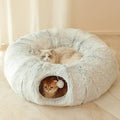 2-in-1 Foldable Plush Cat Tunnel Bed