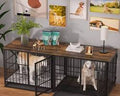 Furniture-Style Wooden Dog Crate Side Table